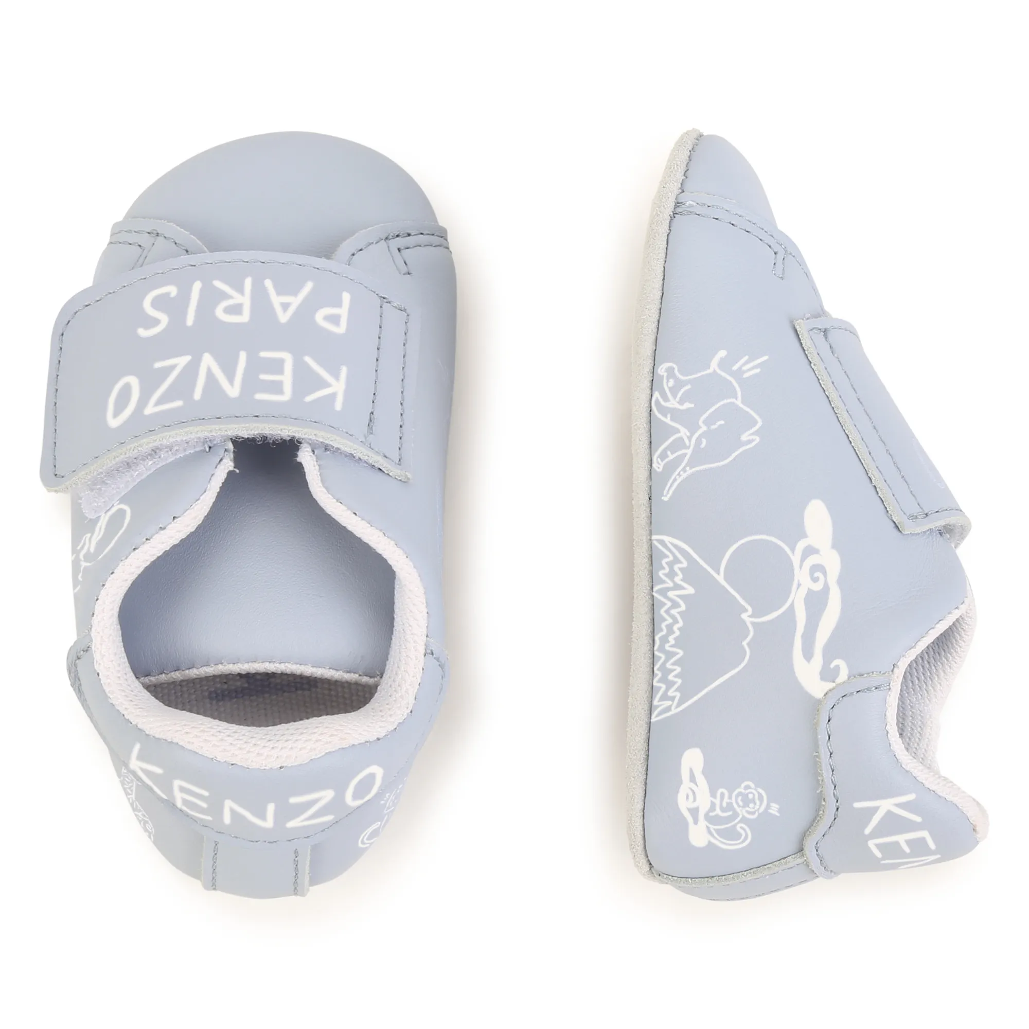 KENZO KIDS Patucos de cuero con velcro