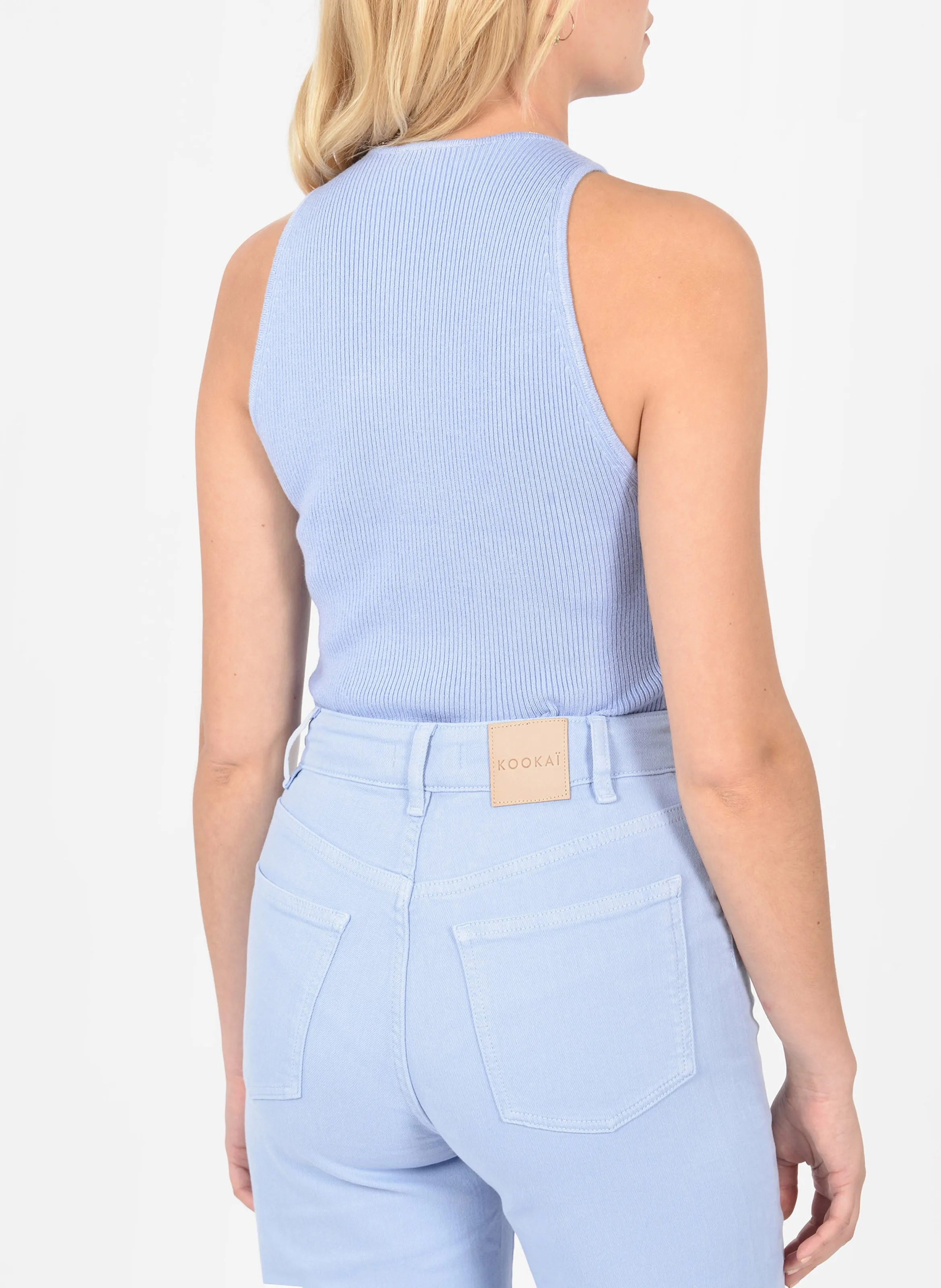 KOOKAI LOLITA  TOP AJUSTADO CUELLO REDONDO DE PUNTO EN AZUL