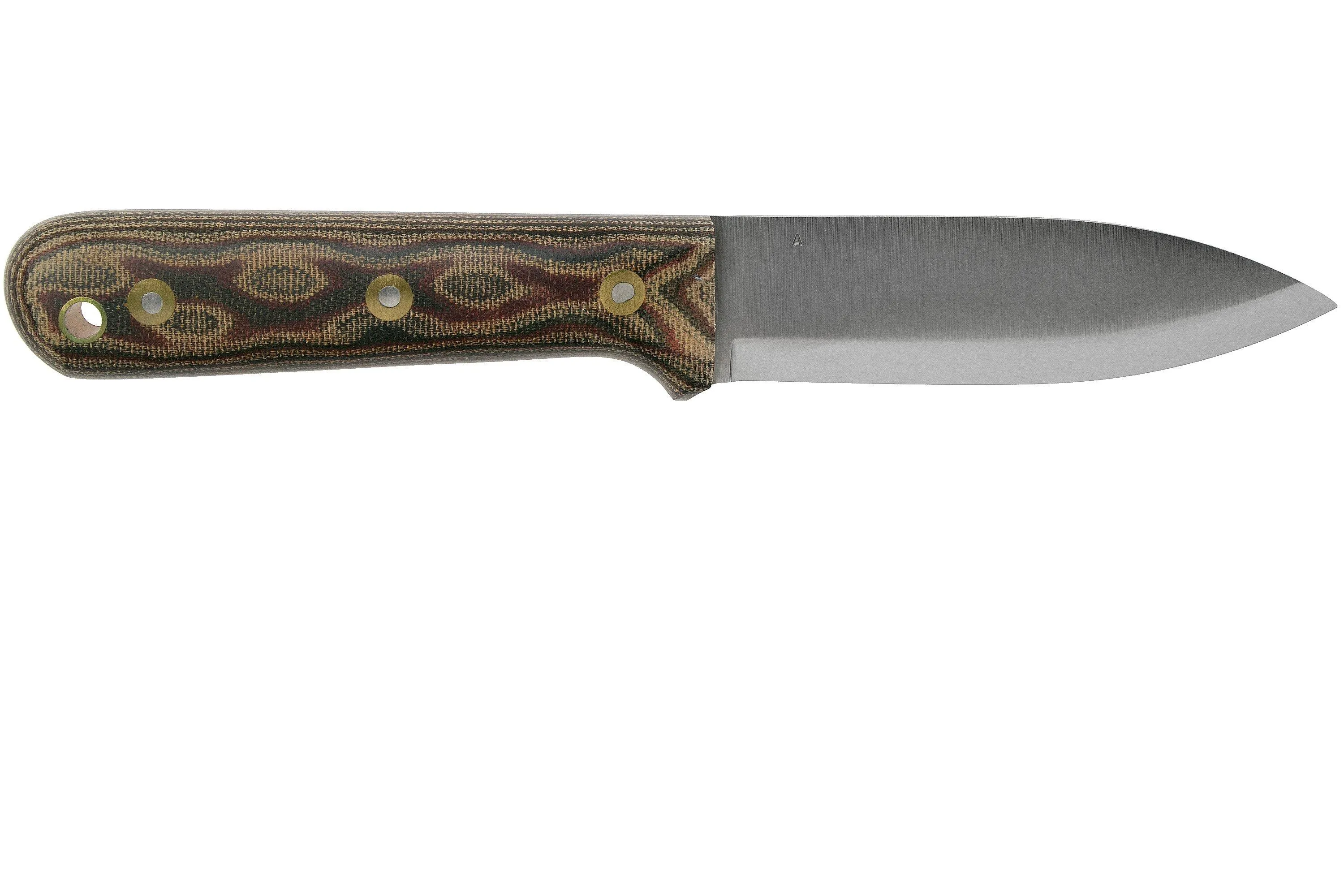 LT Wright Genesis Scandi Grind, A2, Matte Python Micarta, Leather sheath, cuchillo bushcraft