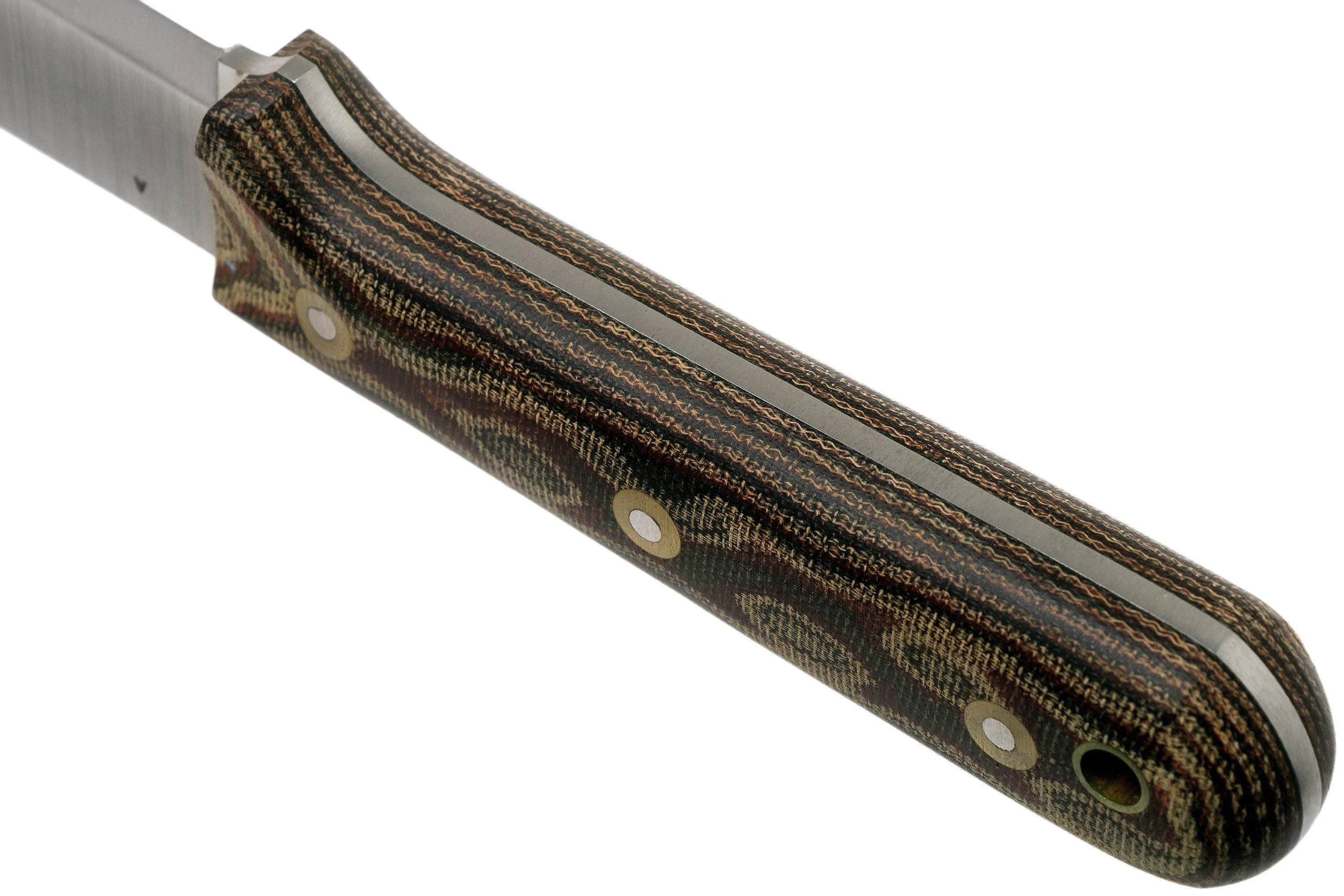 LT Wright Genesis Scandi Grind, A2, Matte Python Micarta, Leather sheath, cuchillo bushcraft