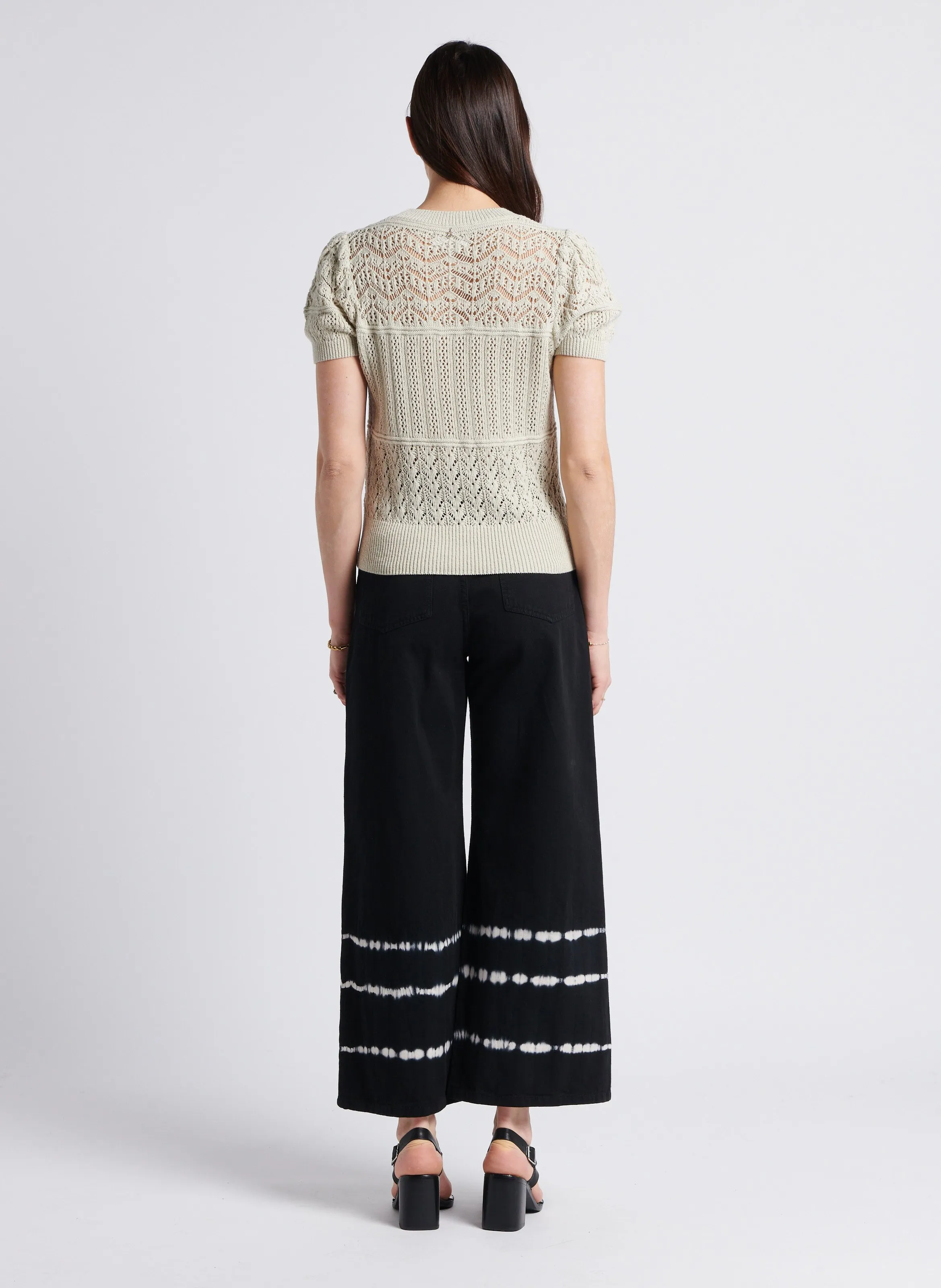 MAX MARA WEEK END PAMPAS  VAQUERO DE PATA DE ELEFANTE DE TALLE ALTO EN BLANCO