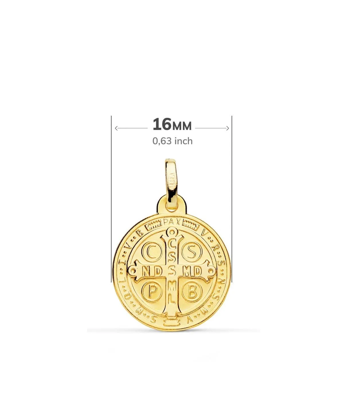 Medalla San Benito 18 Ktes 16mm