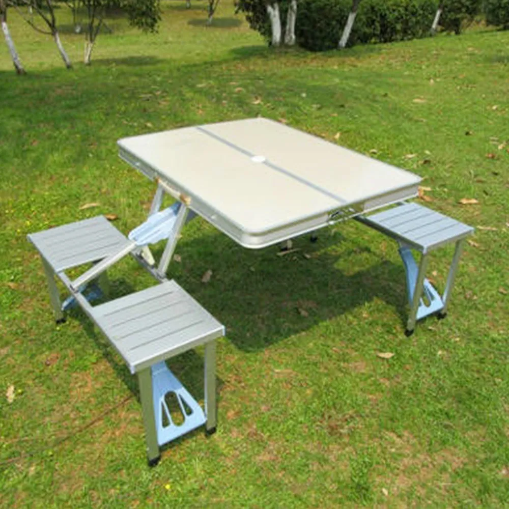 MESA DE CAMPING PLEGABLE HOSA PICNIC MALETA  ALUMINIO