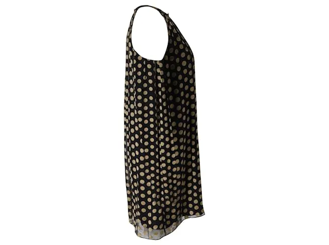 Minivestido halter con lunares en rayón negro de Diane Von Furstenberg 