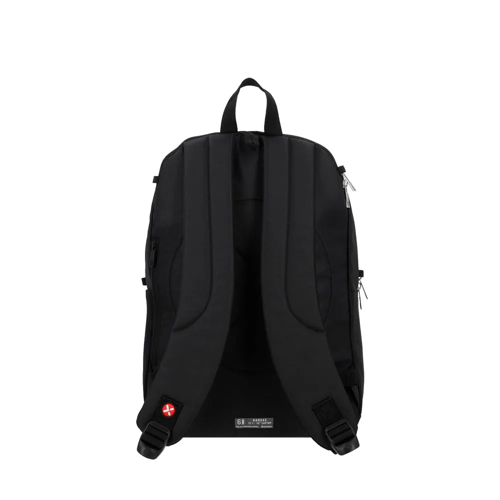 Mochila para laptop Kansas 15 negra/plateada