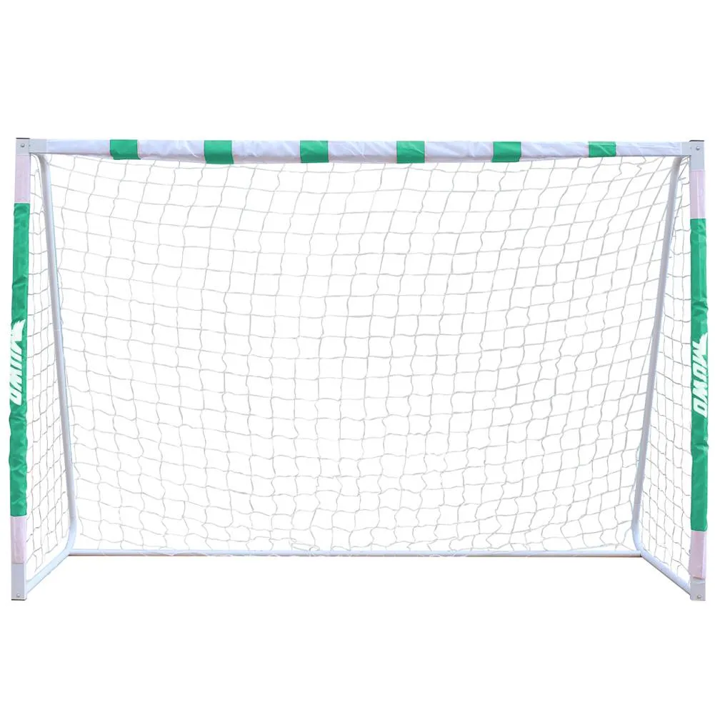 MUWO Portería de fútbol grande de acero 3 x 2 m verde/blanco
