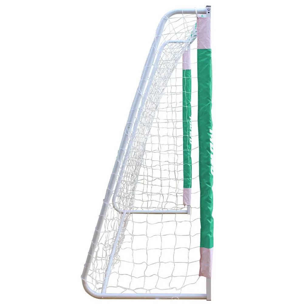 MUWO Portería de fútbol grande de acero 3 x 2 m verde/blanco