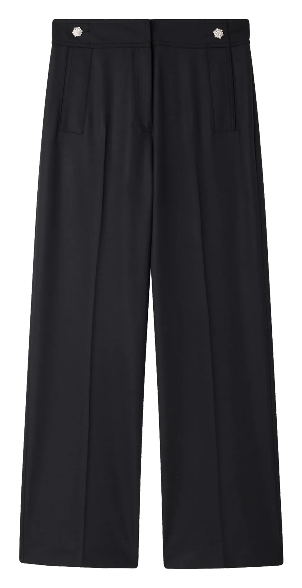 NADA  PANTALóN AMPLIO DE MEZCLA DE LANA DECLIC EN NEGRO