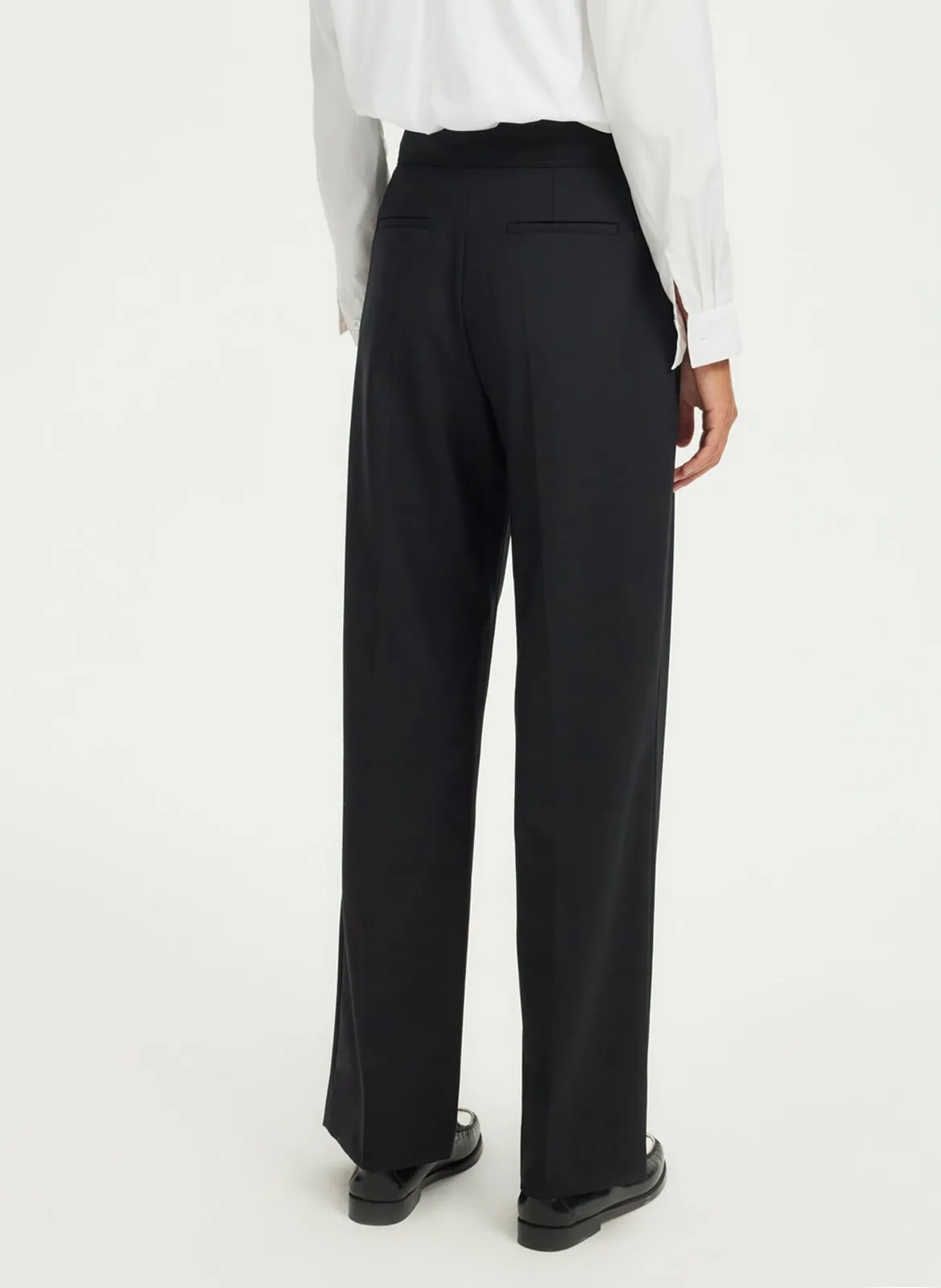 NADA  PANTALóN AMPLIO DE MEZCLA DE LANA DECLIC EN NEGRO