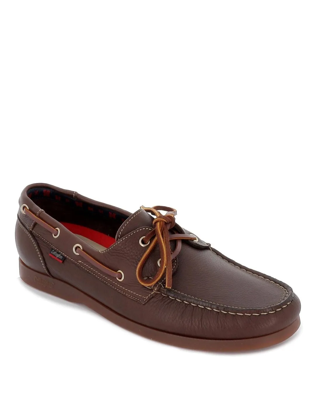 Nautico lavable de hombre en piel marrón Callaghan