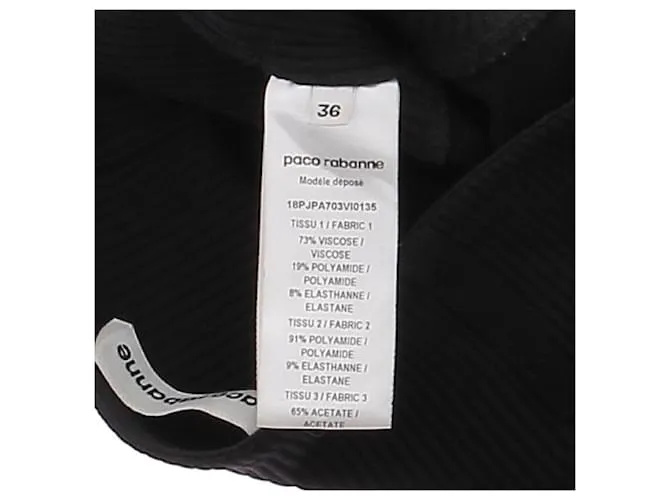 PACO RABANNE Pantalones T.FR 36 Viscosa Negro 