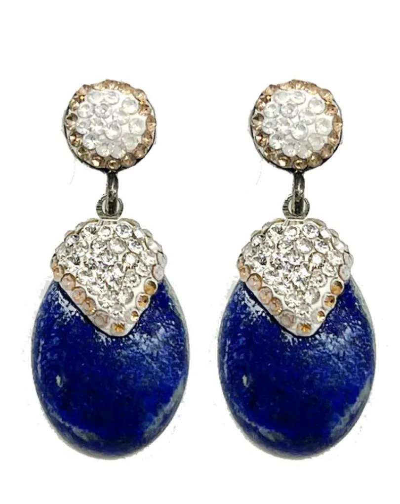 PENDIENTAS MUJER LAPISLAZULI BISUTERIA FINA