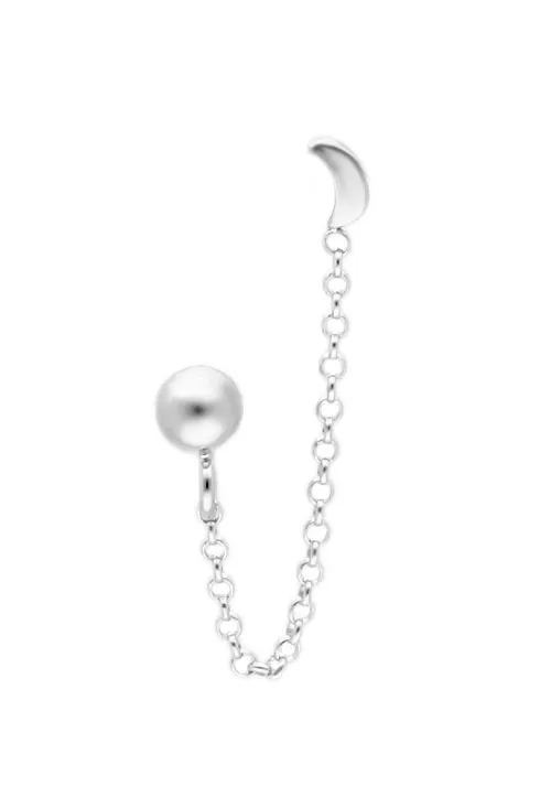 PENDIENTE DE PLATA DOBLE BOLA DE PLATA Y LUNA 266_01895311