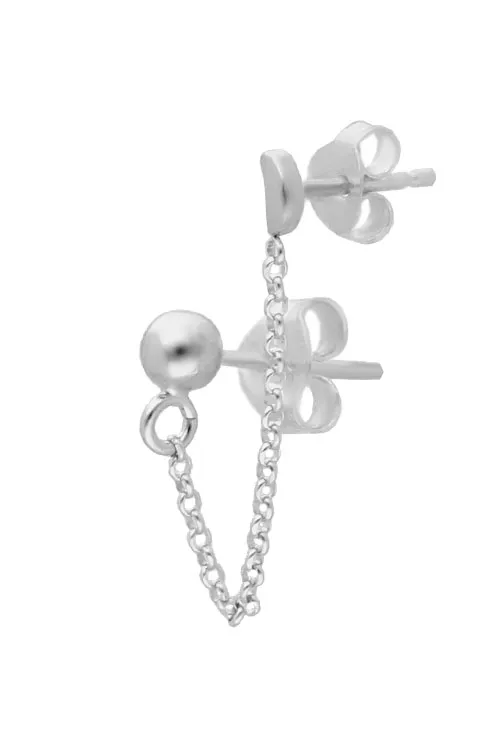 PENDIENTE DE PLATA DOBLE BOLA DE PLATA Y LUNA 266_01895311