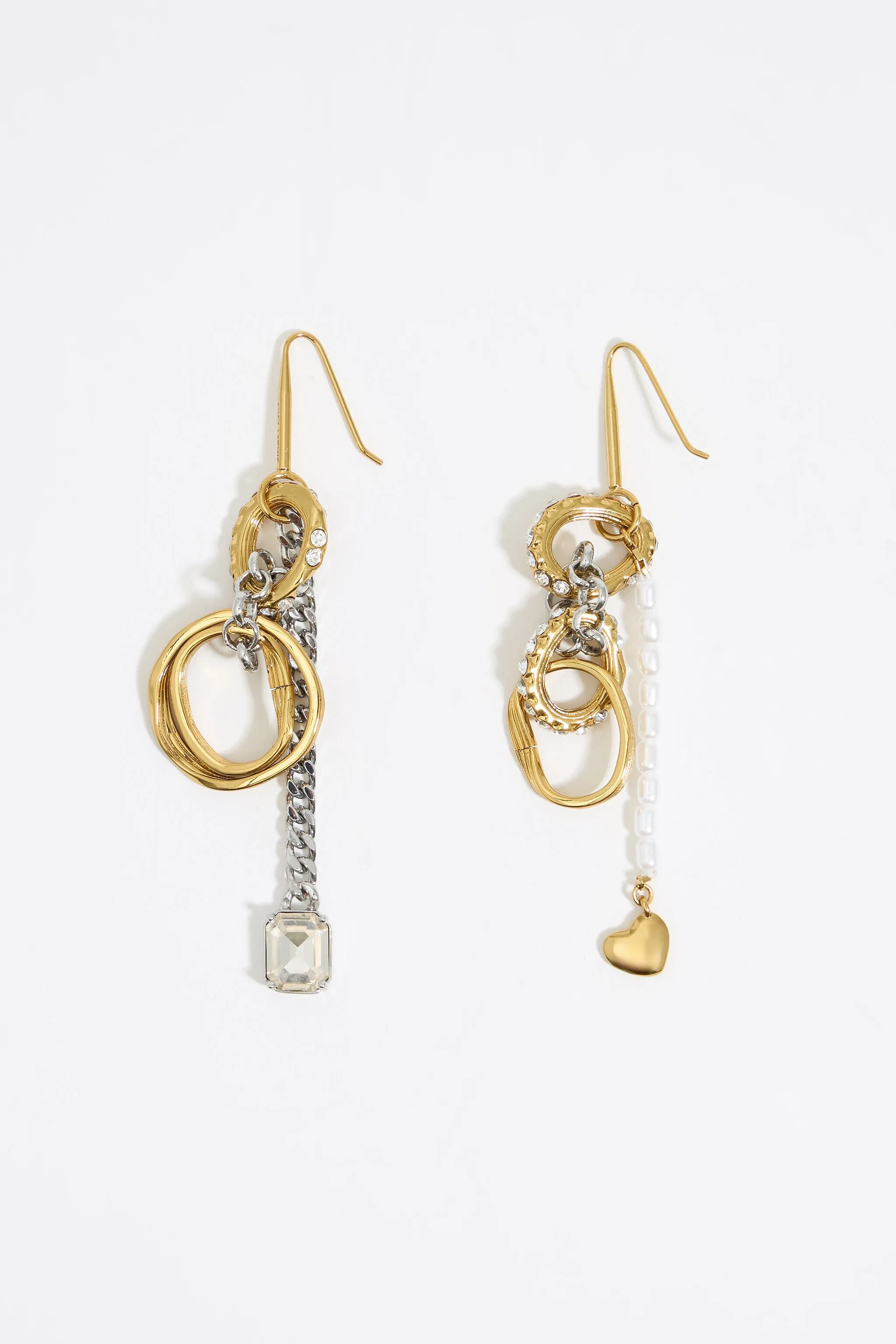 Pendientes cadena textura y cristales
