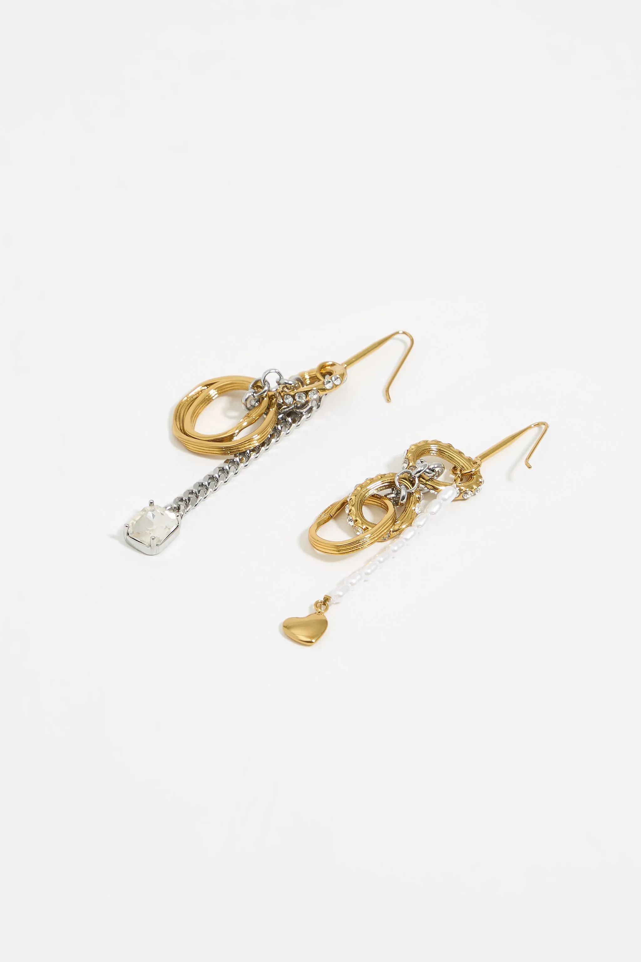Pendientes cadena textura y cristales