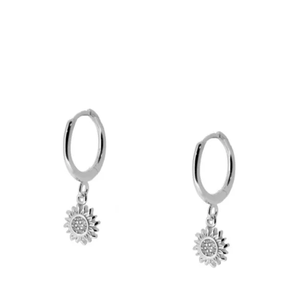 Pendientes en plata de ley Sol