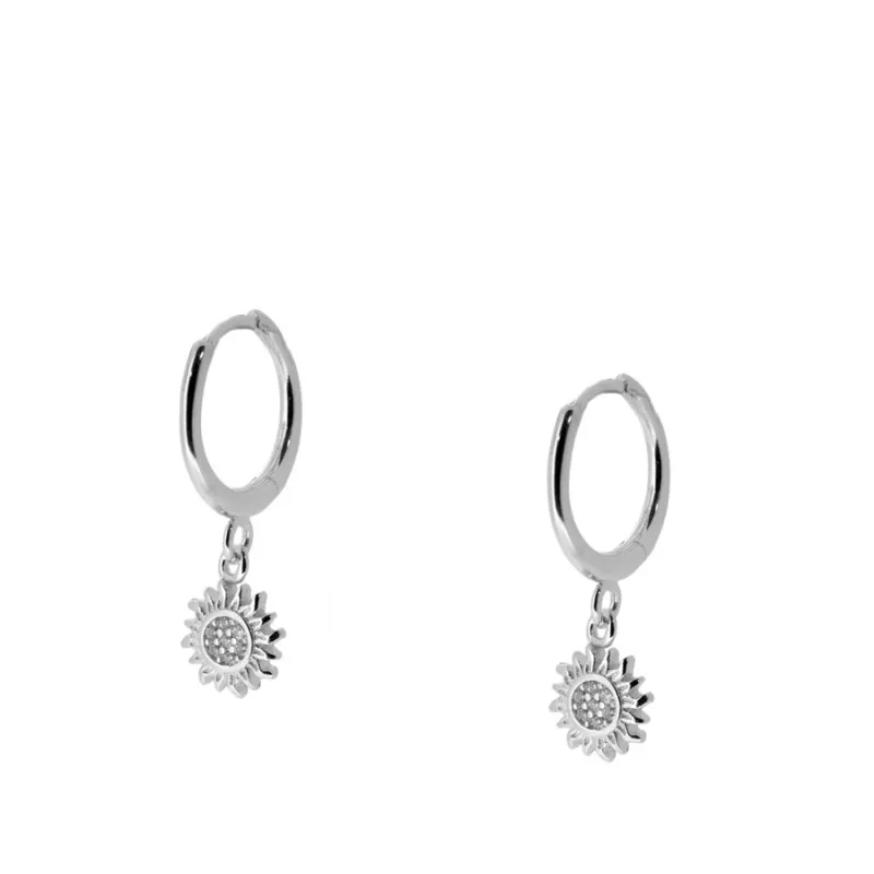 Pendientes en plata de ley Sol
