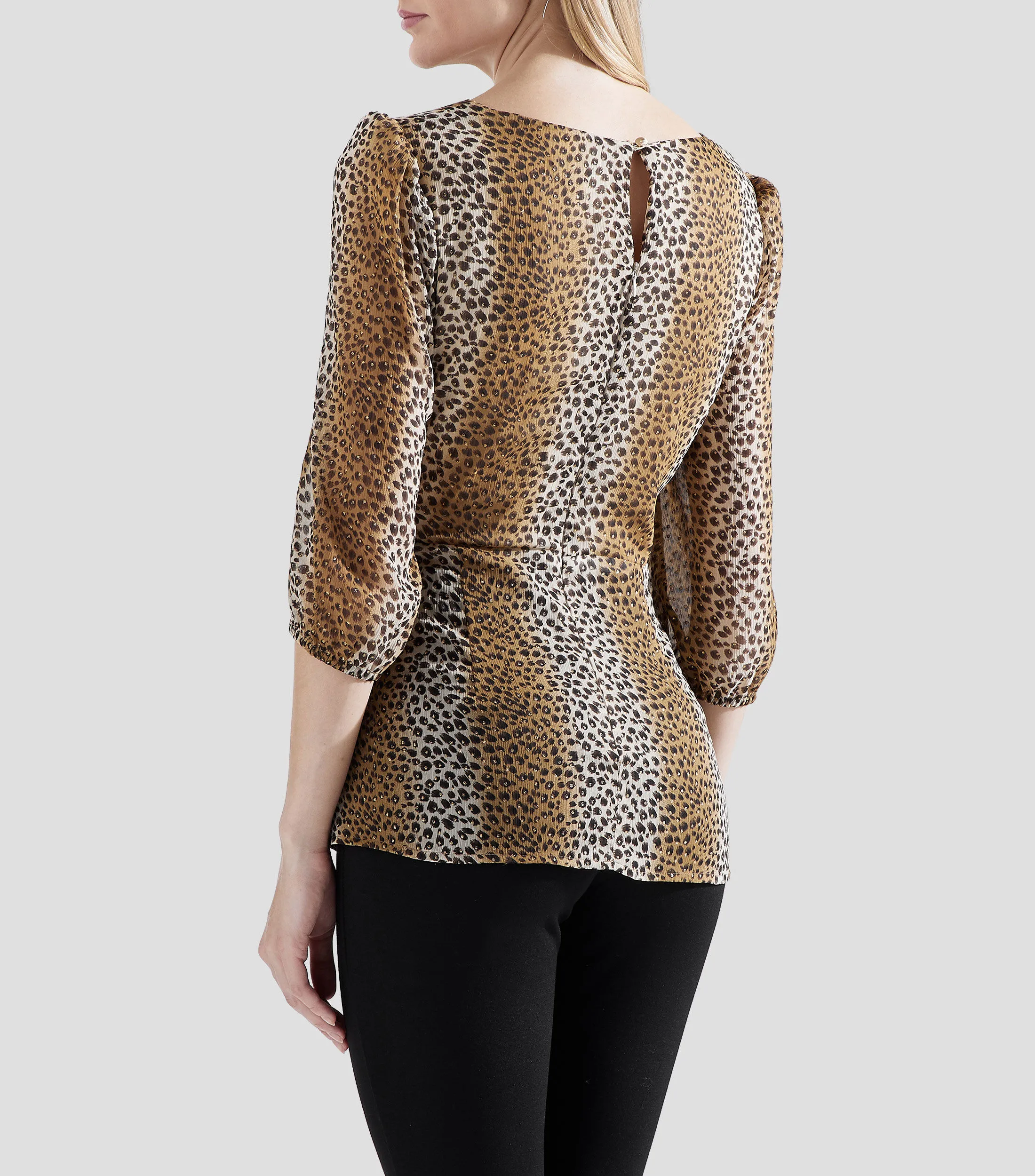 Pertegaz Blusa estampada con manga 3,4 Mujer