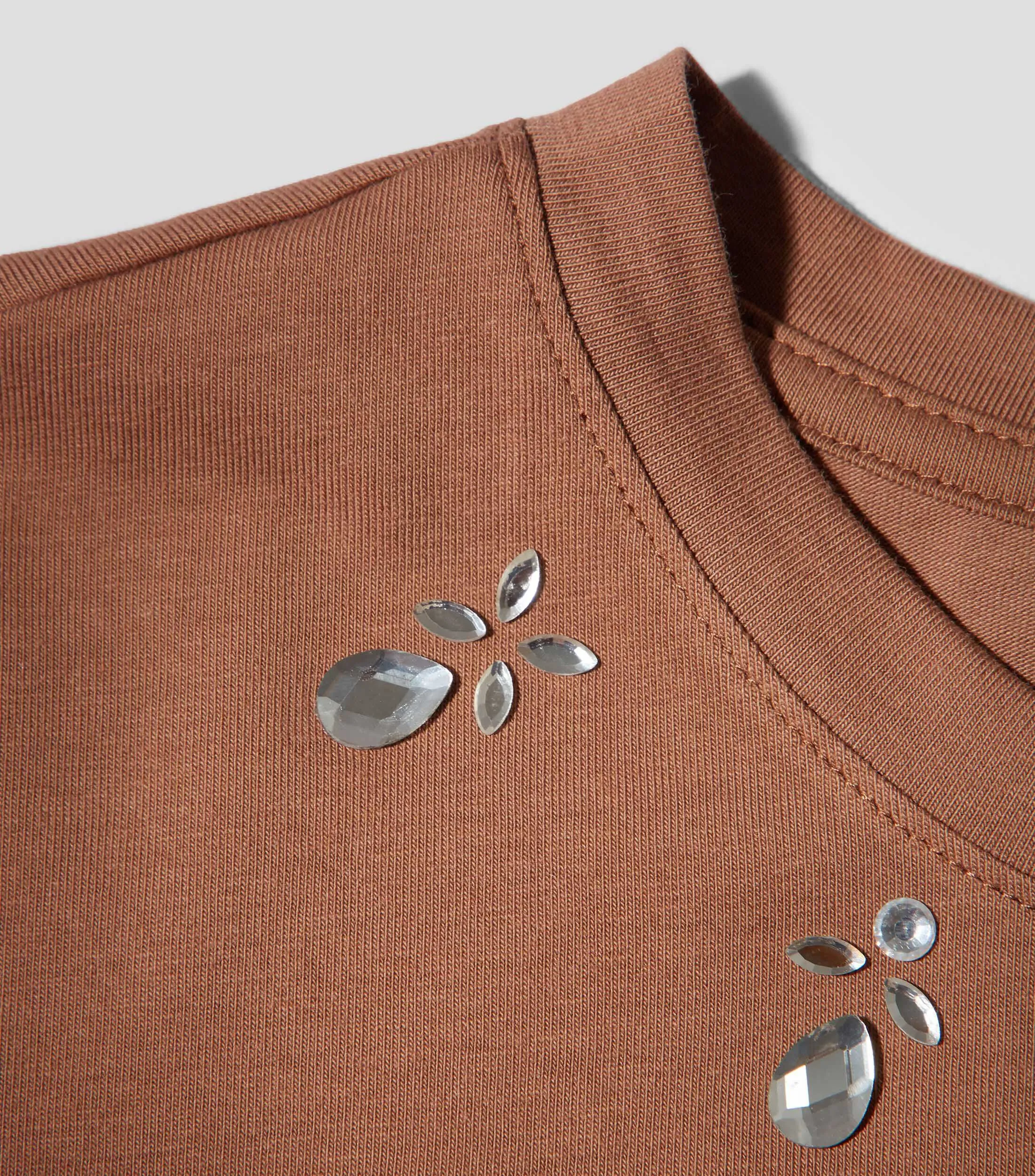 Pertegaz Playera con aplicación de pedrería y manga corta Mujer
