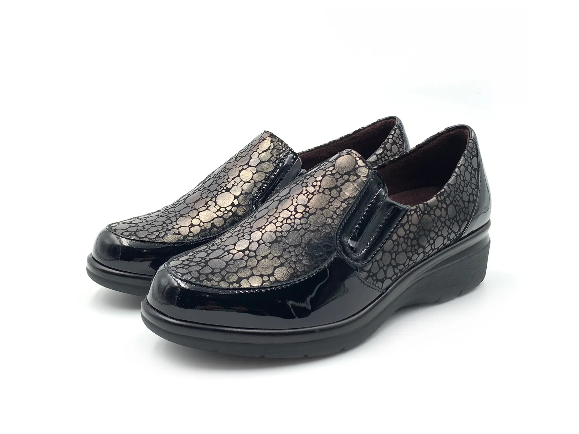 Pitillos 1610 Zapato Abotinado Comb. Antracita Piel Negro Mujer