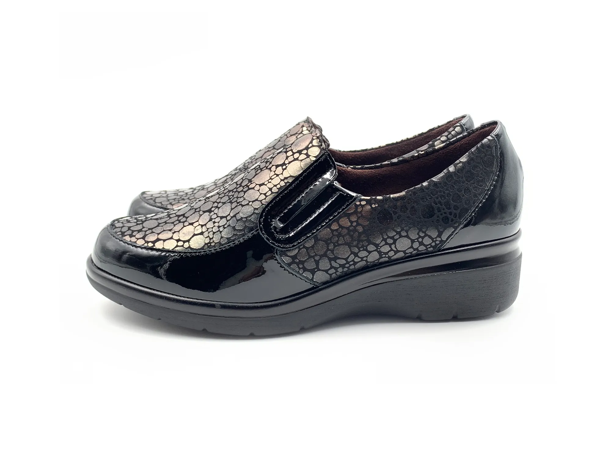 Pitillos 1610 Zapato Abotinado Comb. Antracita Piel Negro Mujer