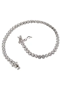 PULSERA RIVIERE EN PLATA CON CIRCONITAS EN CHAT&OACUTE;N, BRAZALETE PARA MUJER. 271_PPRV4