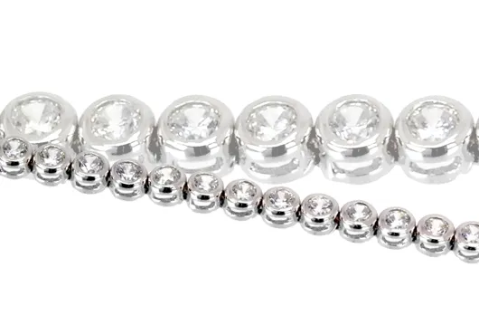 PULSERA RIVIERE EN PLATA CON CIRCONITAS EN CHAT&OACUTE;N, BRAZALETE PARA MUJER. 271_PPRV4