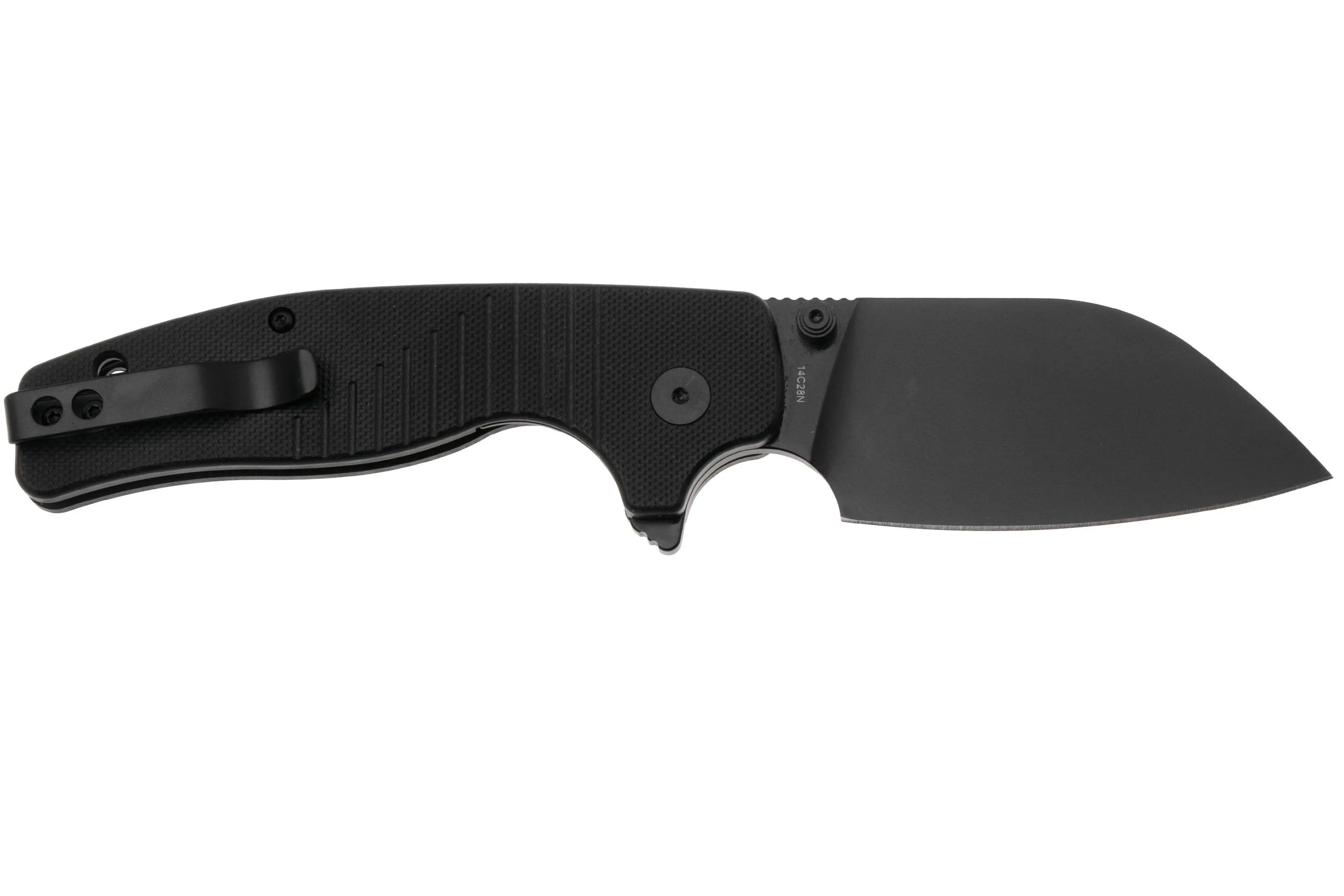 QSP KNIFE CHEFMASTER 163A2, BLACK 14C28N, BLACK G10, NAVAJA, DISEñO DE KEANU ALFARO