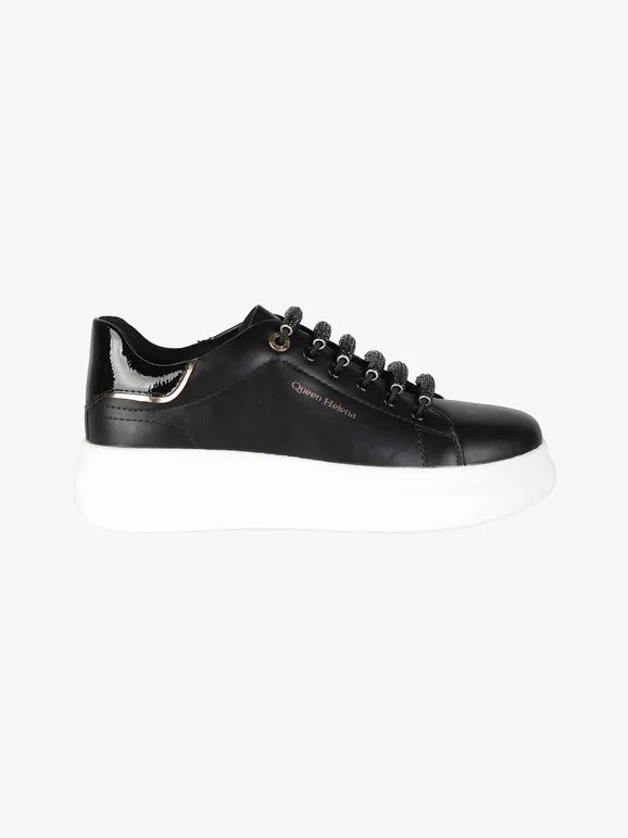 Queen Helena Zapatillas de mujer con cordones elásticos y plataforma.