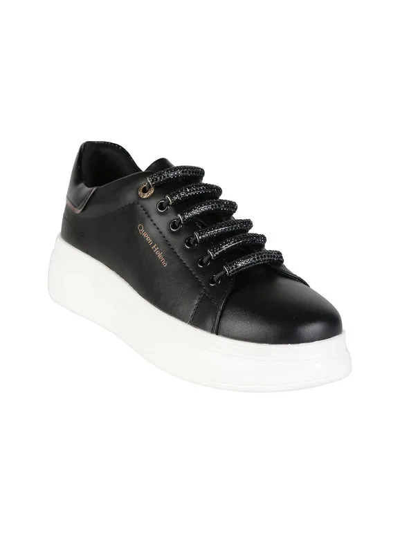 Queen Helena Zapatillas de mujer con cordones elásticos y plataforma.