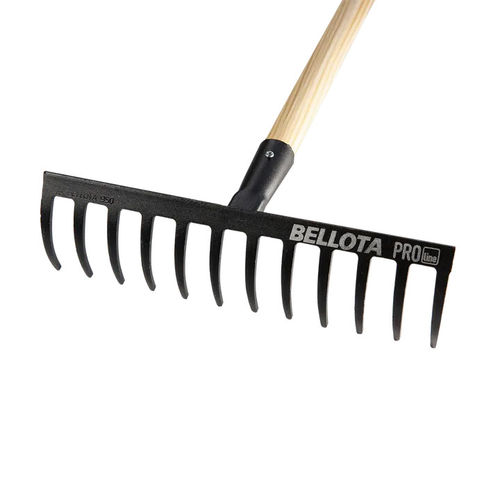 Rastrillo alta intensidad, con mango de madera, para preparar la tierra, limpiar, igualar y cubrir sembrados