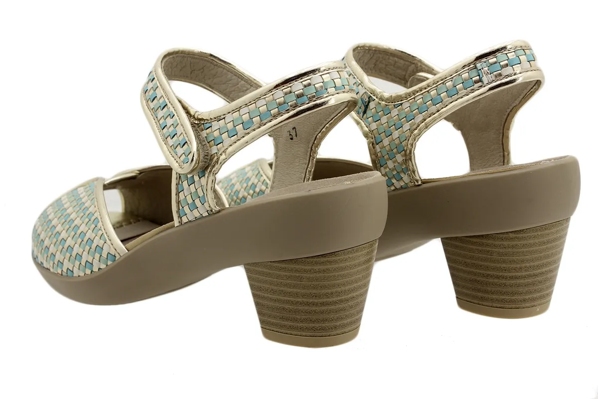 Removable Insole Sandal Turquoise Woven
