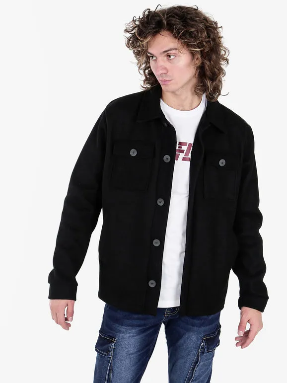 Rifle Chaqueta camisera de hombre efecto lana con botones