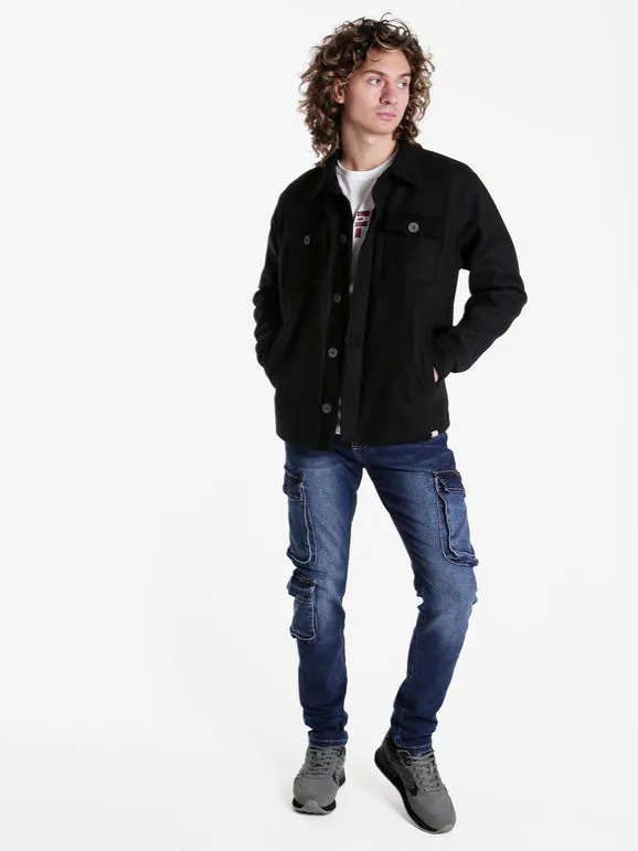 Rifle Chaqueta camisera de hombre efecto lana con botones