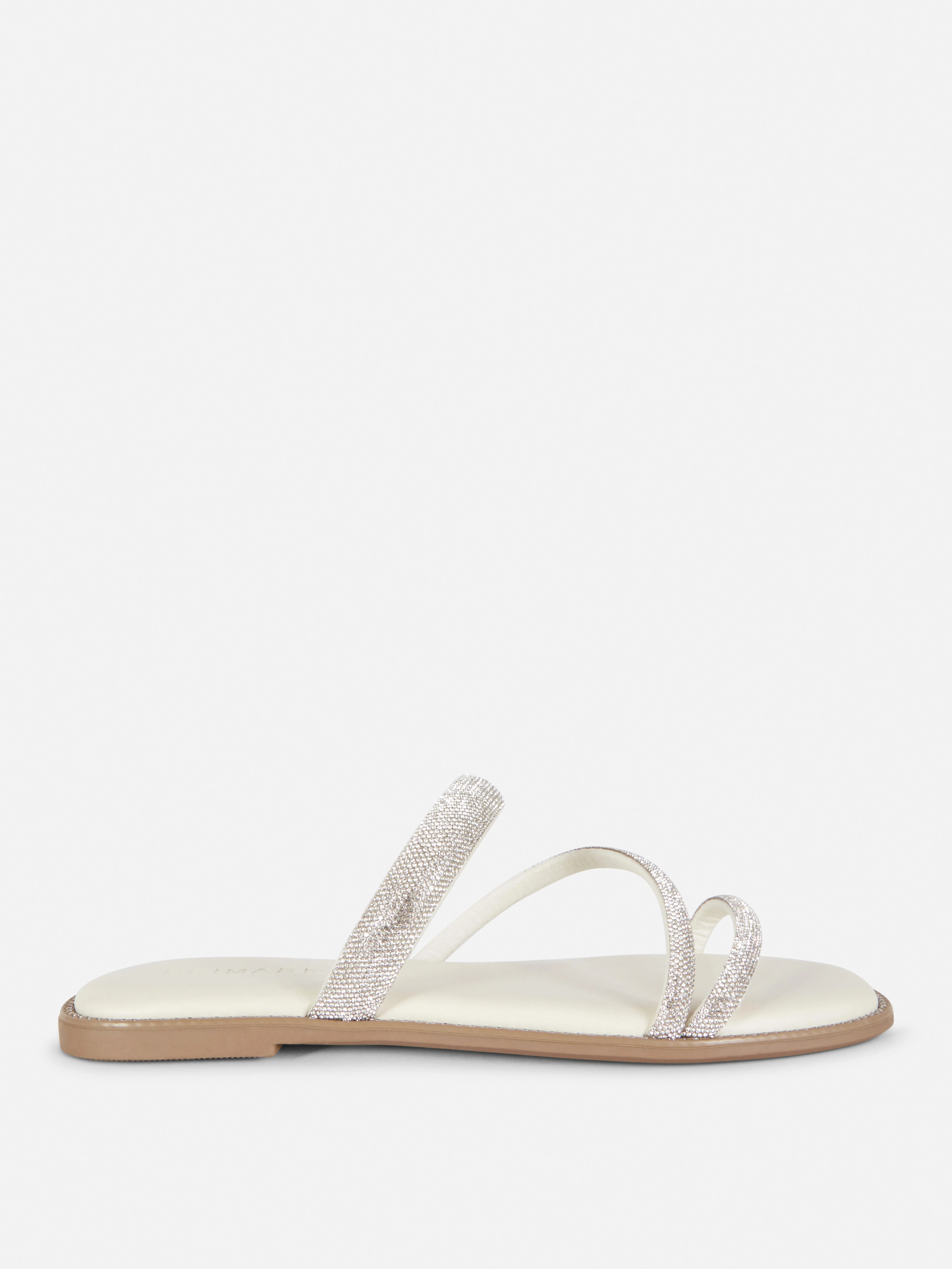 Sandalias con tira de strass