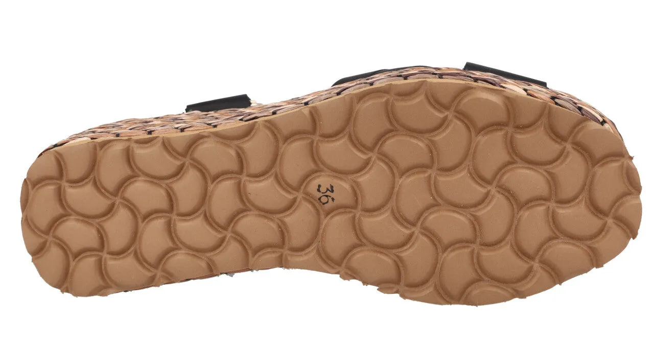Sandalias de piel con platafoma de rafia Tiziana
