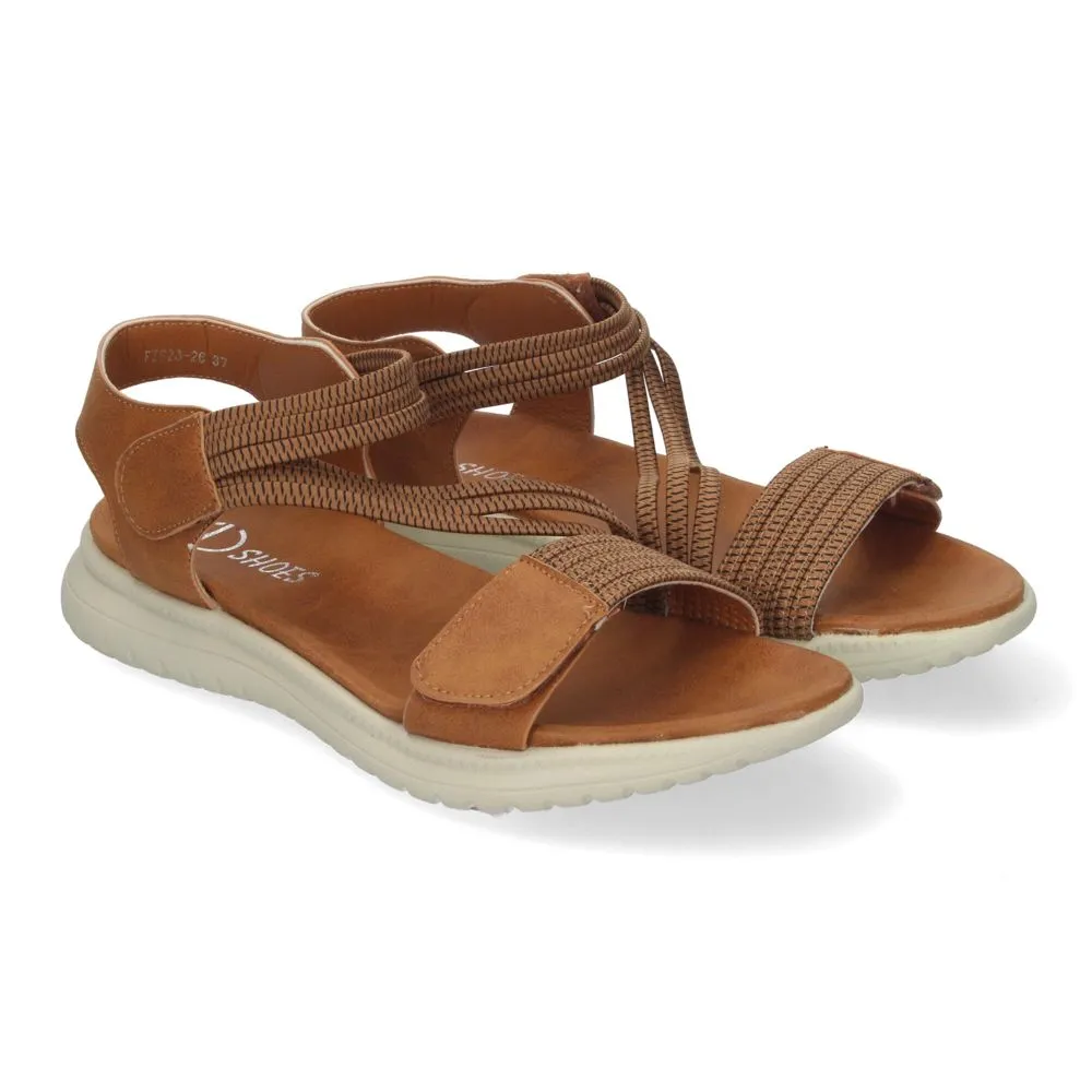 Sandalias Planas para Mujer. Cómodas y Elegantes con Diseño Moderno Tiras Cruzadas Elásticas y Cierr