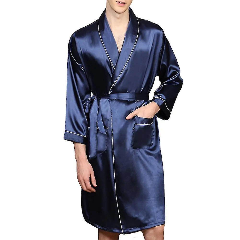 SEEUNIQUE TúNICA DE SATéN PARA HOMBRE CON PANTALONES CORTOS  CAMISóN DE BAñO SUAVE ESTAMPADO PIJAMA