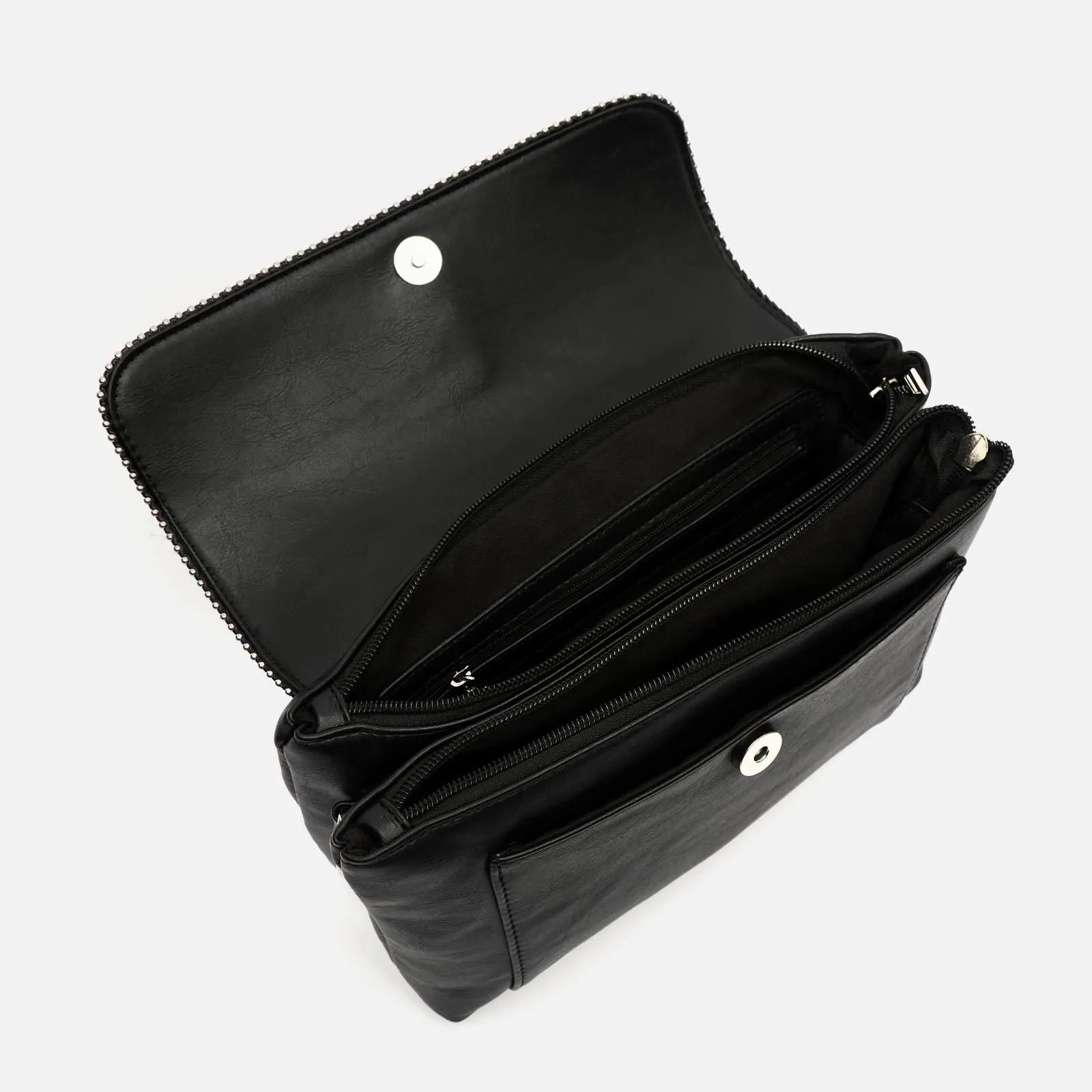 Sibilas bolso bandolera con solapa y detalles metálicos