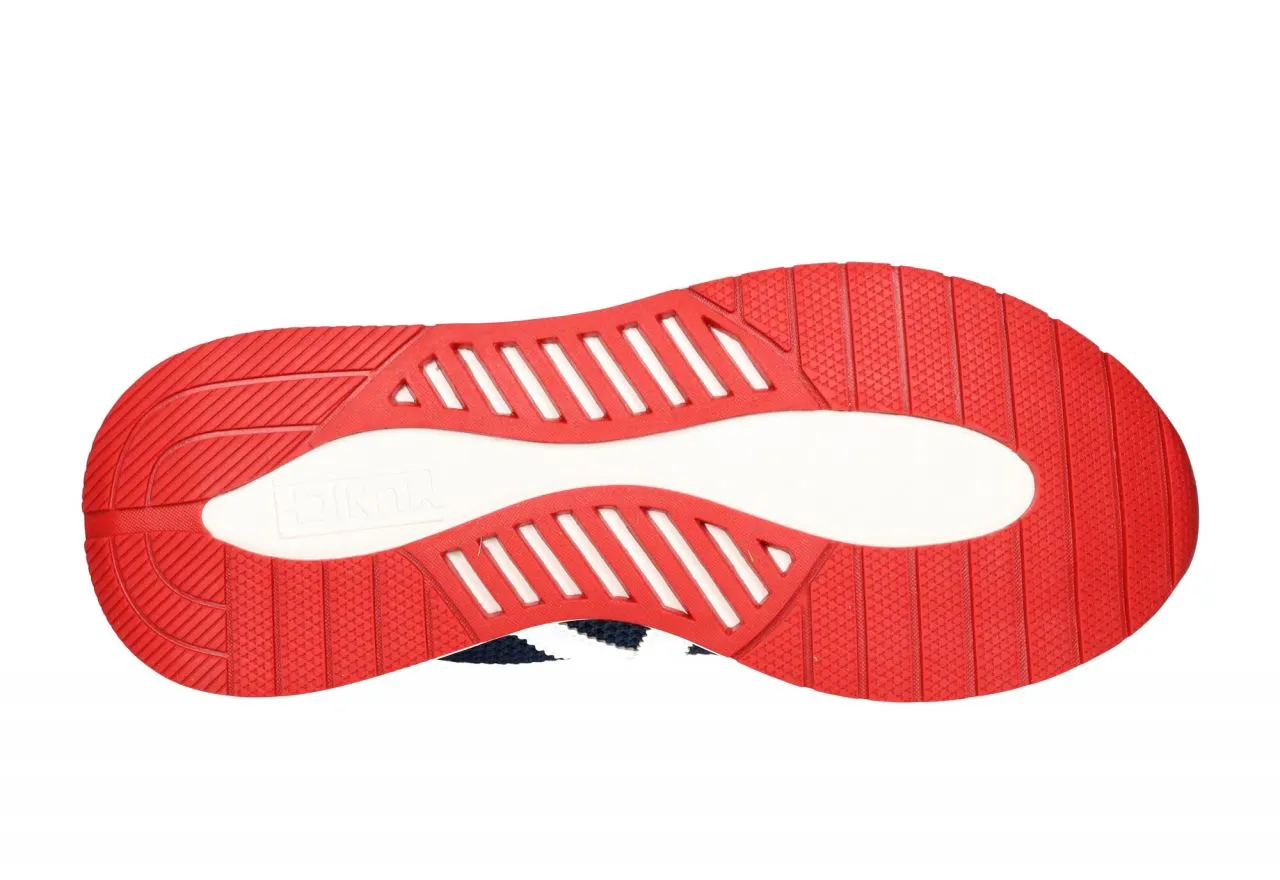 Sneaker Nylon Calados Azul Talon Nobuck Gris Logo y Piso Blanco