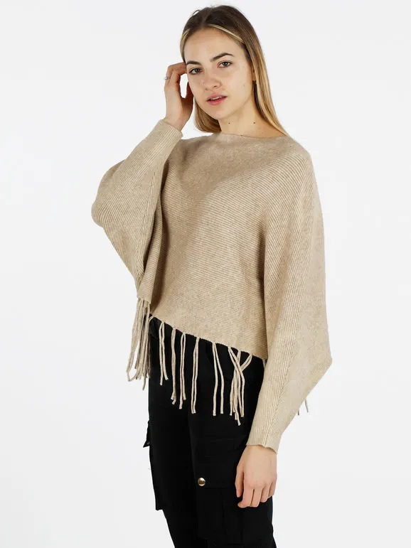 Solada Jersey de punto de mujer con flecos.