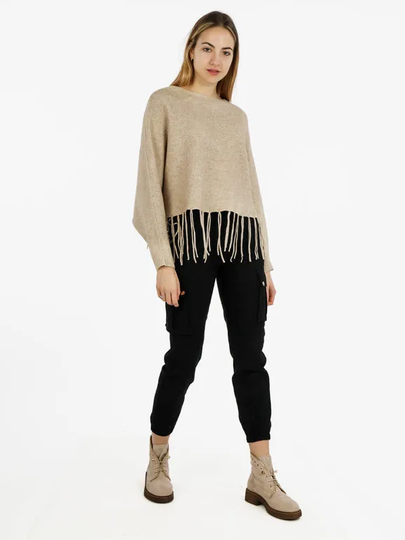 Solada Jersey de punto de mujer con flecos.