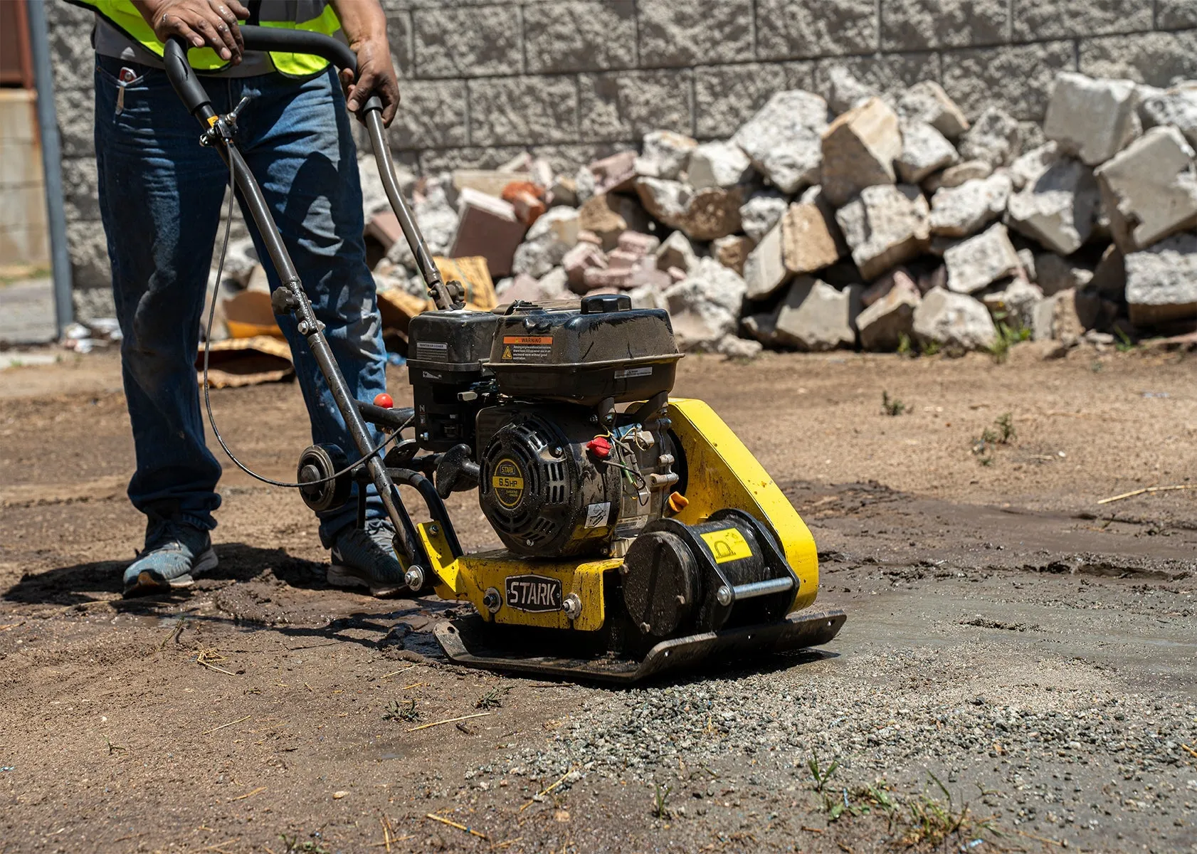 Stark USA KIT61003 Caminar detrás del suelo Suciedad Placa vibratoria Compactador Rammer 196cc 7.0HP