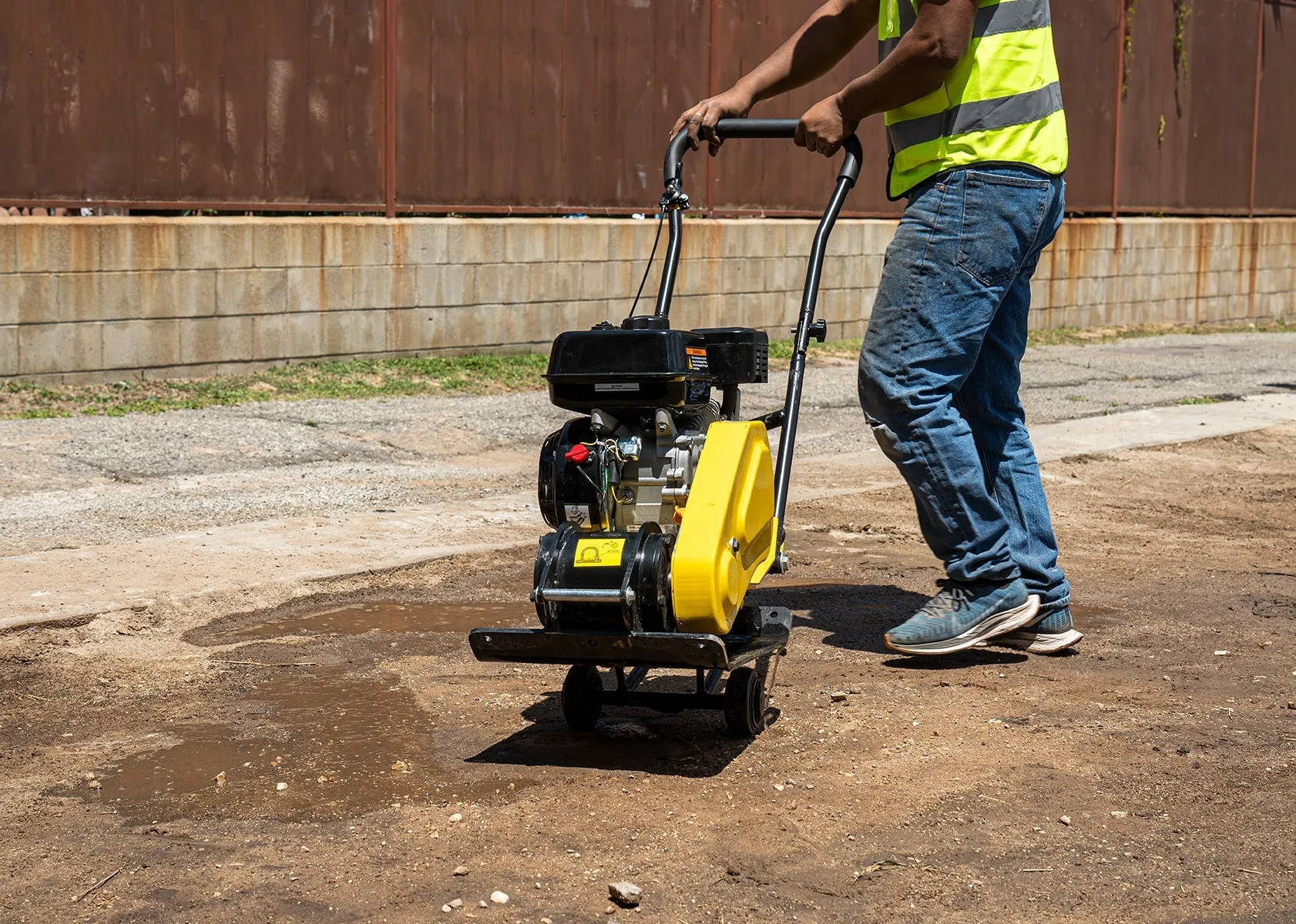 Stark USA KIT61003 Caminar detrás del suelo Suciedad Placa vibratoria Compactador Rammer 196cc 7.0HP