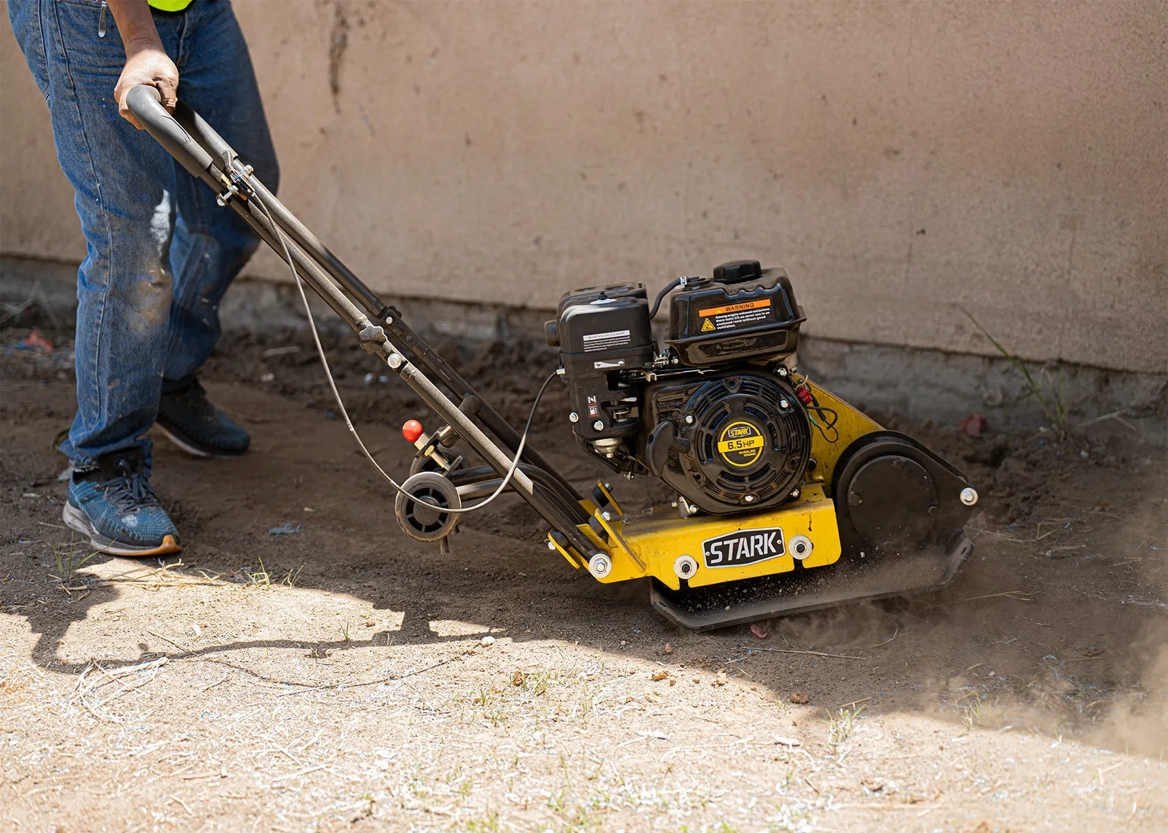 Stark USA KIT61003 Caminar detrás del suelo Suciedad Placa vibratoria Compactador Rammer 196cc 7.0HP