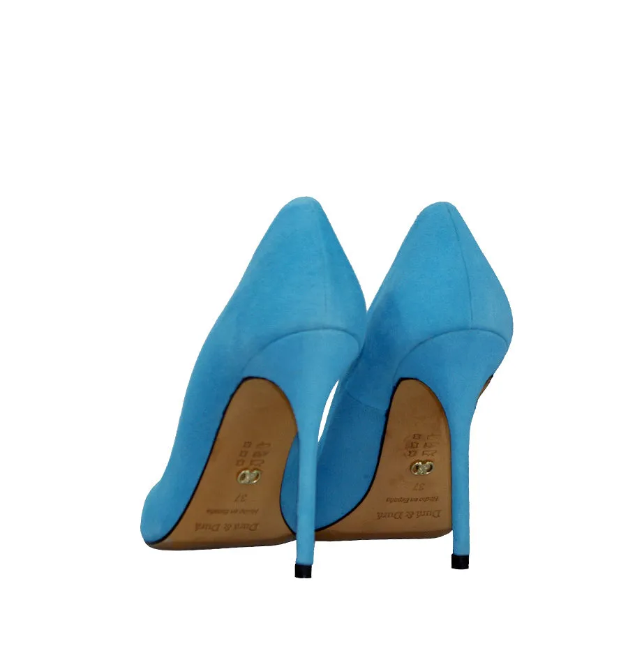 STILETTO ALTO EN ANTE AZULCIELO