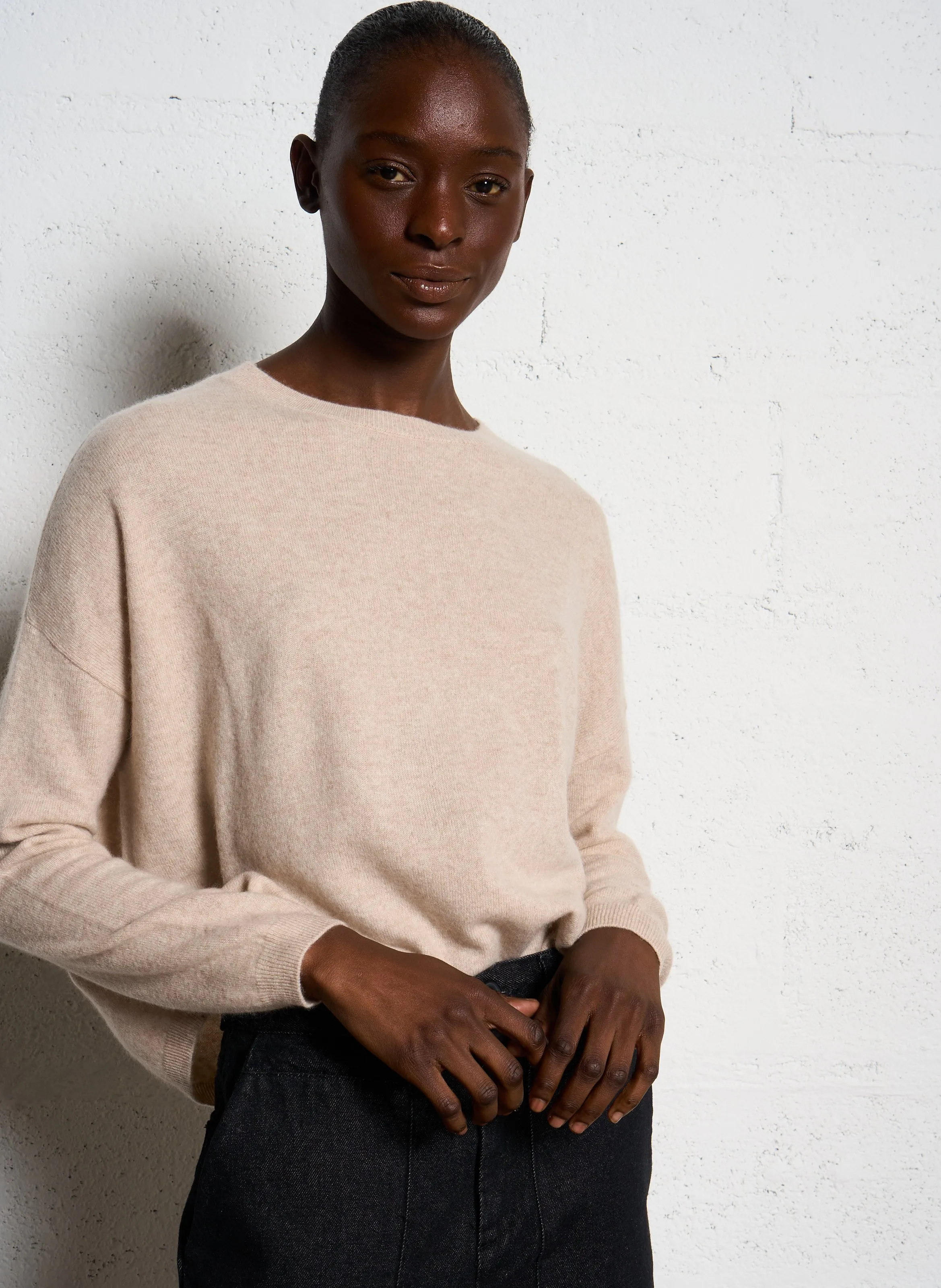 SUD EXPRESS MONA  JERSEY DE CACHEMIR EN BEIGE
