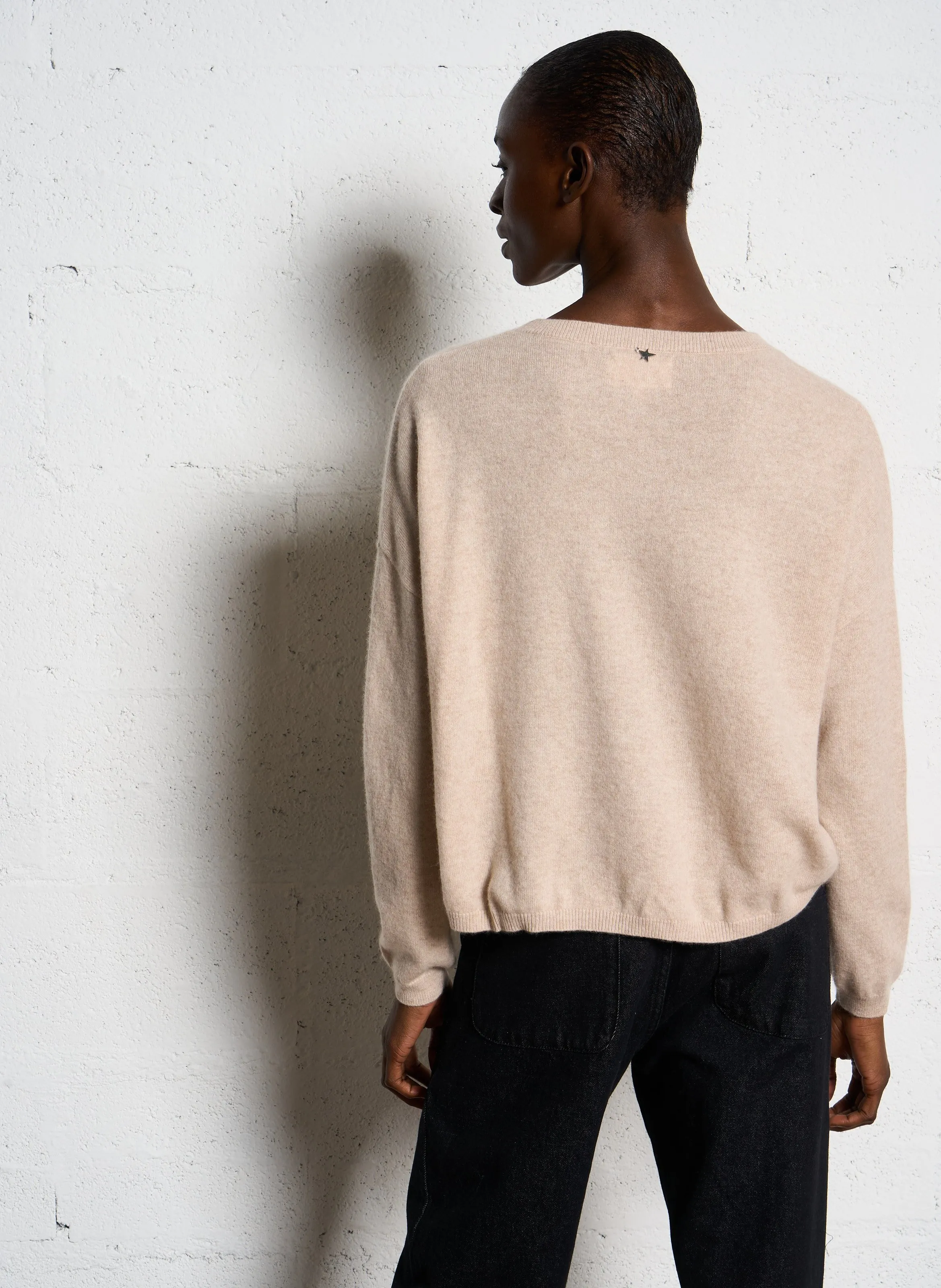 SUD EXPRESS MONA  JERSEY DE CACHEMIR EN BEIGE