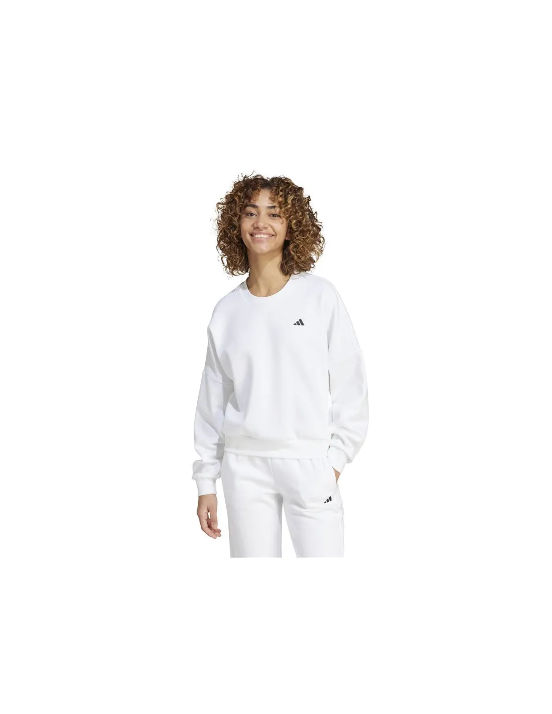 Sudadera adidas Essentials Small Logo Feel Cozy Mujer Blanco/Negro